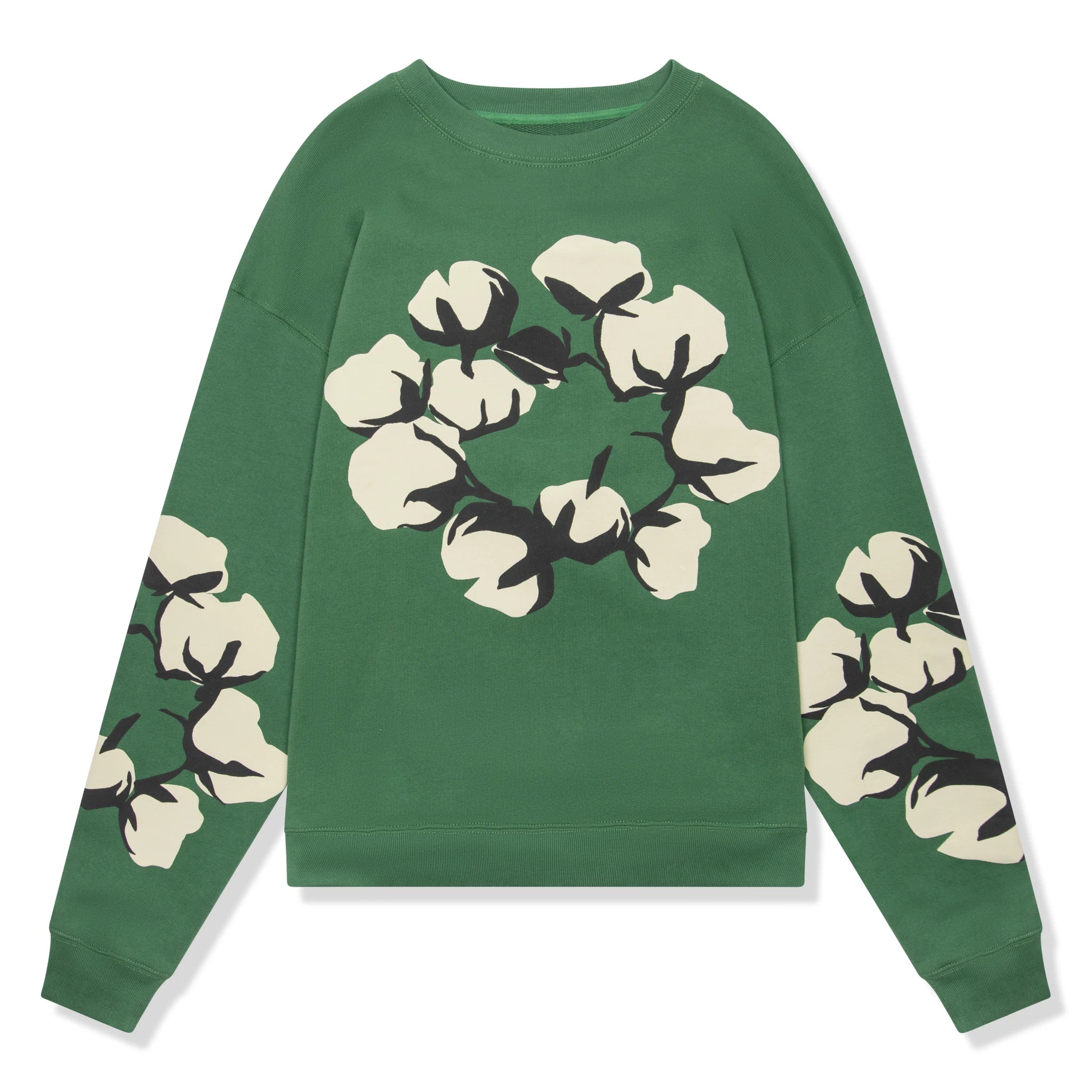 Front view of Denim Tears x CPFM Cactus Tears Green Sweatshirt